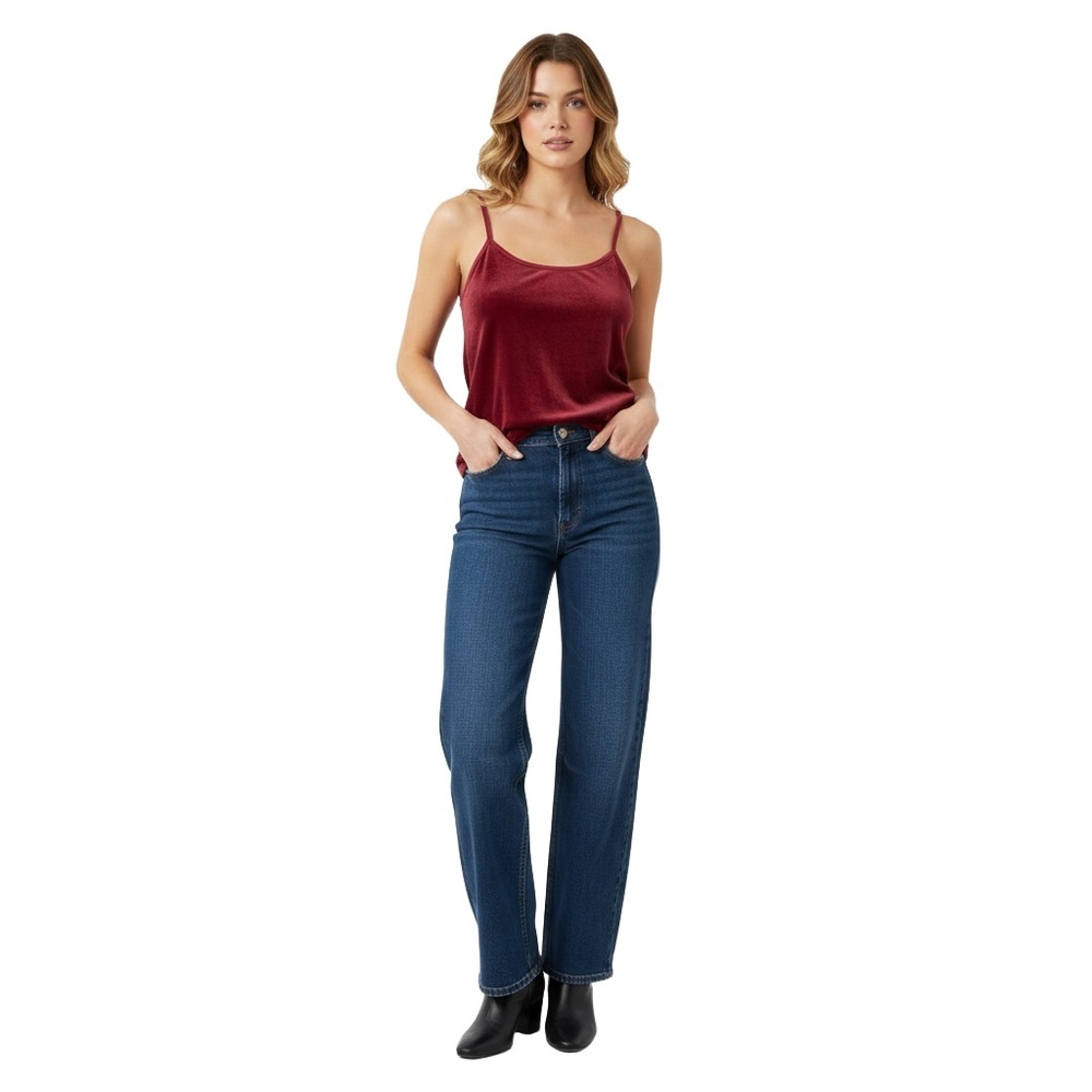 J. Jill Camisole Tank Size S Burgundy Velvet Cami Adjustable Straps Y2K Layering
